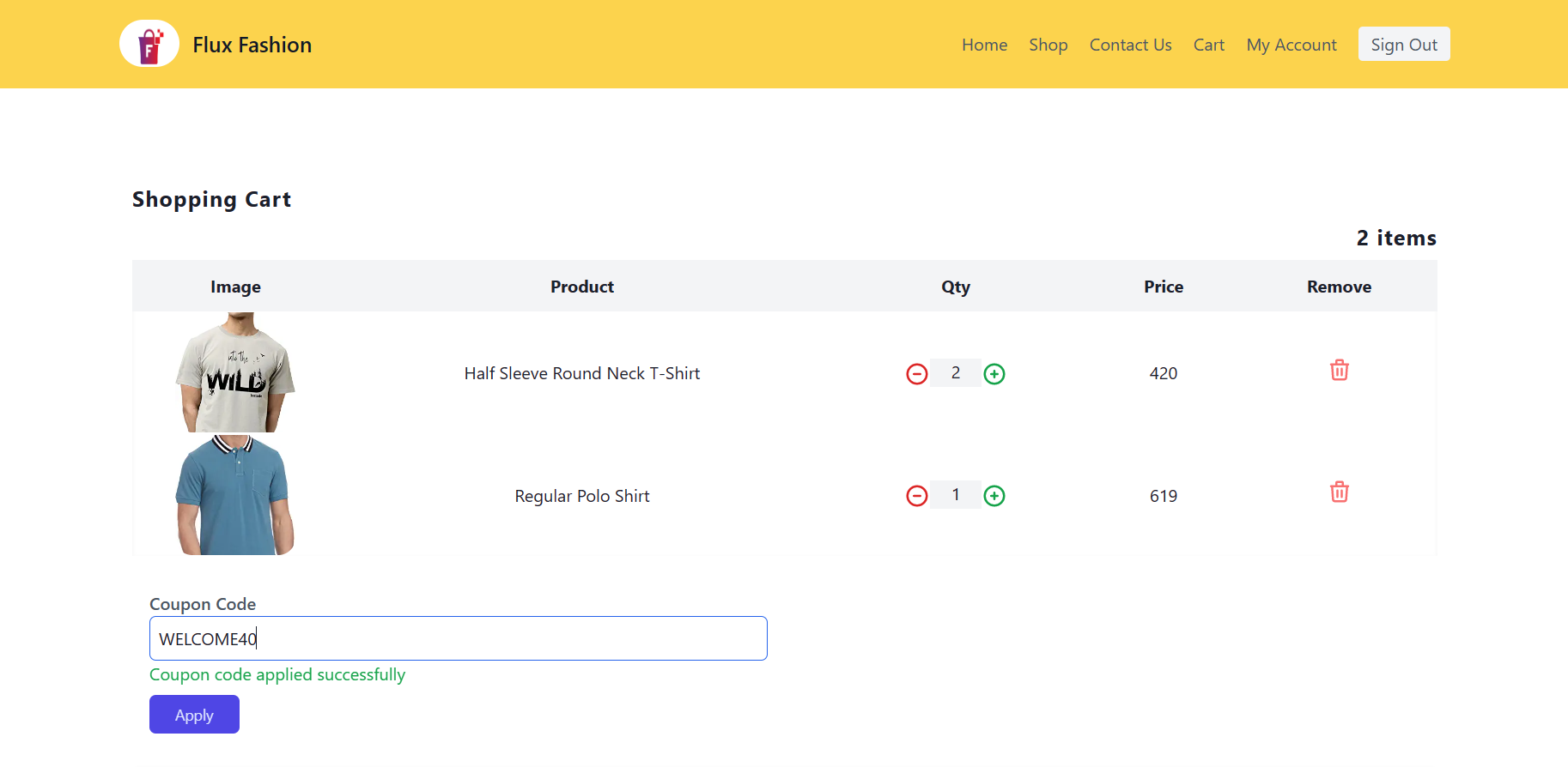 Flux Fashion storefront